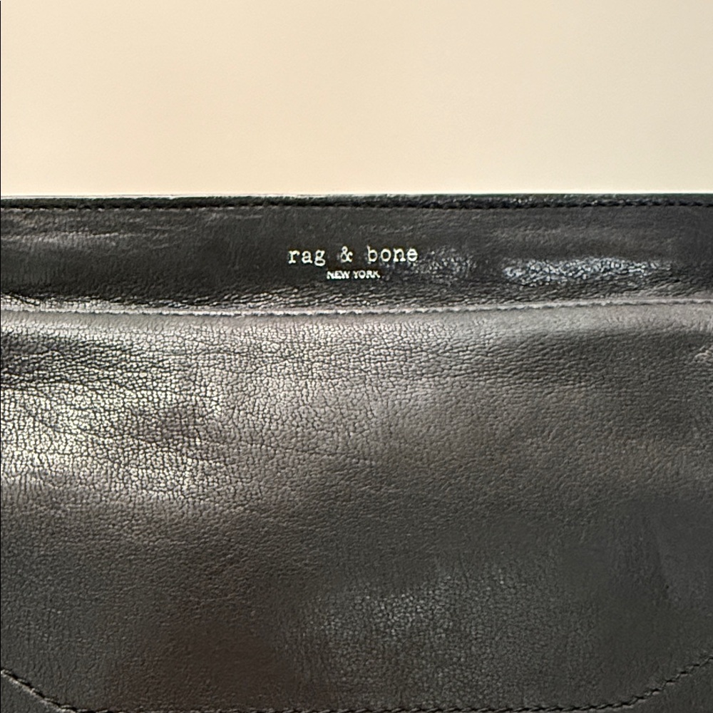 rag & bone Black Leather Crossbody Bag with Chain Strap - Picture 2 of 11